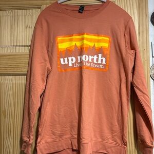 Orange 'Up North' Graphic Sweatshirt